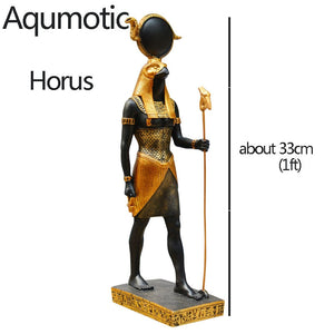 Aqumotic God of War Horus Isis Son Statue Decor Memorial Ancient Egyptian Mythology 1pc Eagle Snake Scepter Decorations acacuss