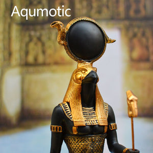 Aqumotic God of War Horus Isis Son Statue Decor Memorial Ancient Egyptian Mythology 1pc Eagle Snake Scepter Decorations acacuss