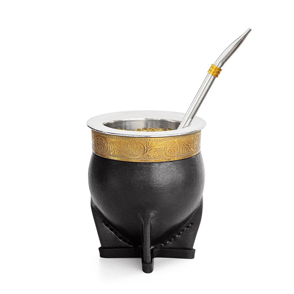 Argentina Yerba Mate Cup With Straw Tea Gourd Mug One Bombilla Mate (Straw) a Cleaning Brush acacuss