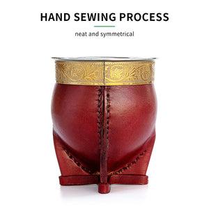 Argentina Yerba Mate Cup With Straw Tea Gourd Mug One Bombilla Mate (Straw) a Cleaning Brush acacuss