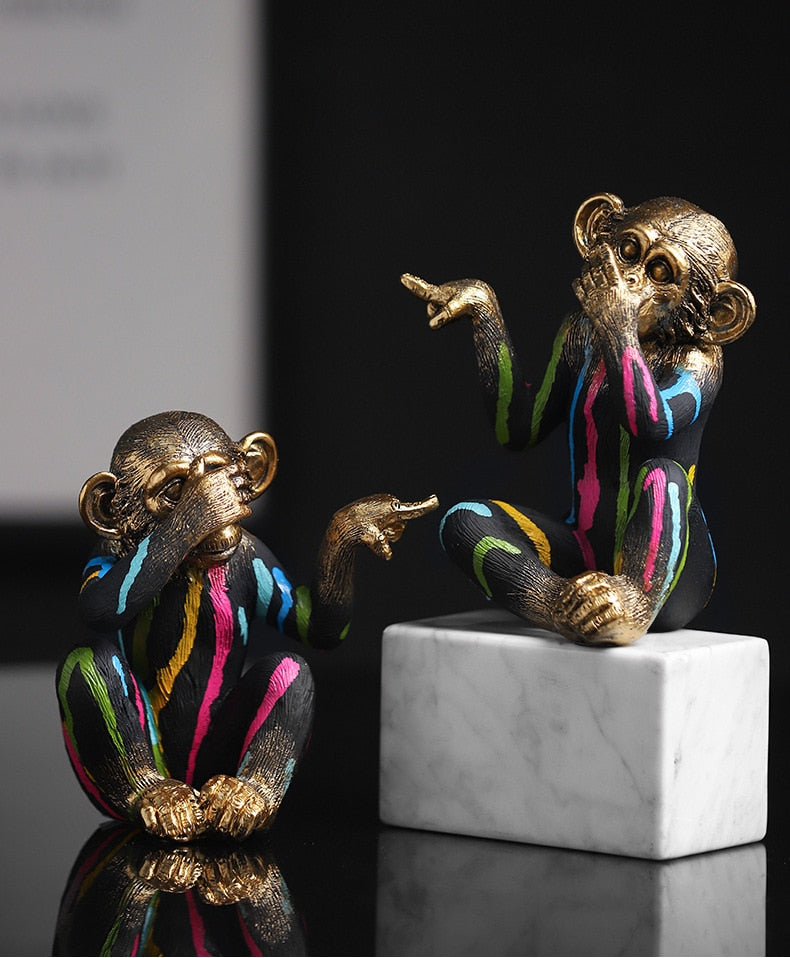 Arsthec Banksy Monkey Gorilla Resin Statue Sculpture Street