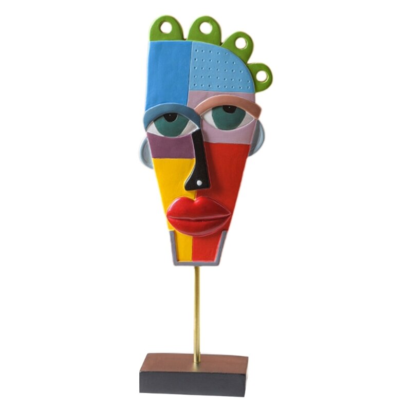 Art Crafts Face Statue Model Figure Sculpture Home Livingrooms Art Ornaments acacuss