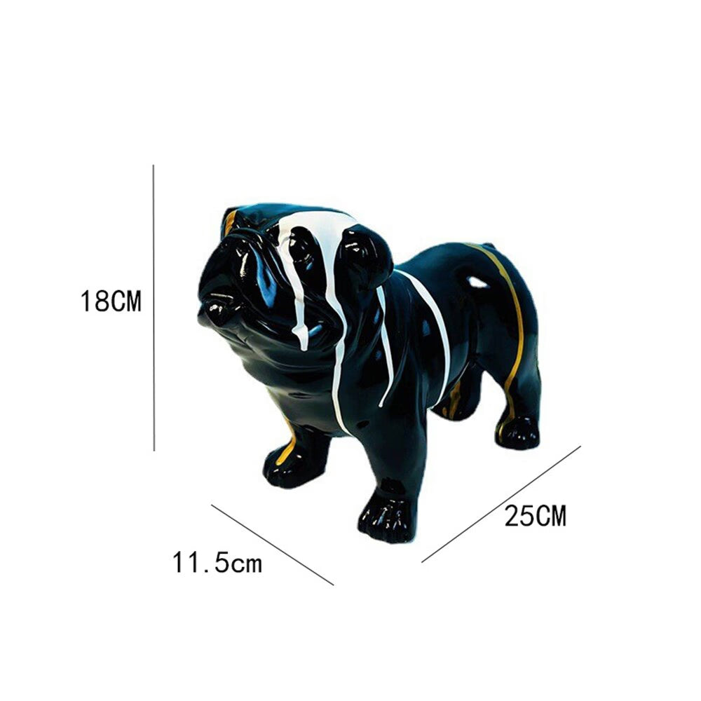 Art French Bulldog Resin Sculpture Figurine Statue Office Home Decoration Ornaments Desktop Decor Handmade Craft Modern Art acacuss