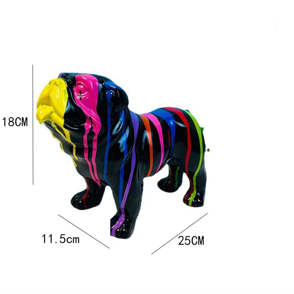 Art French Bulldog Resin Sculpture Figurine Statue Office Home Decoration Ornaments Desktop Decor Handmade Craft Modern Art acacuss