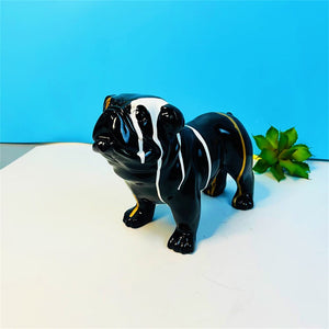Art French Bulldog Resin Sculpture Figurine Statue Office Home Decoration Ornaments Desktop Decor Handmade Craft Modern Art acacuss