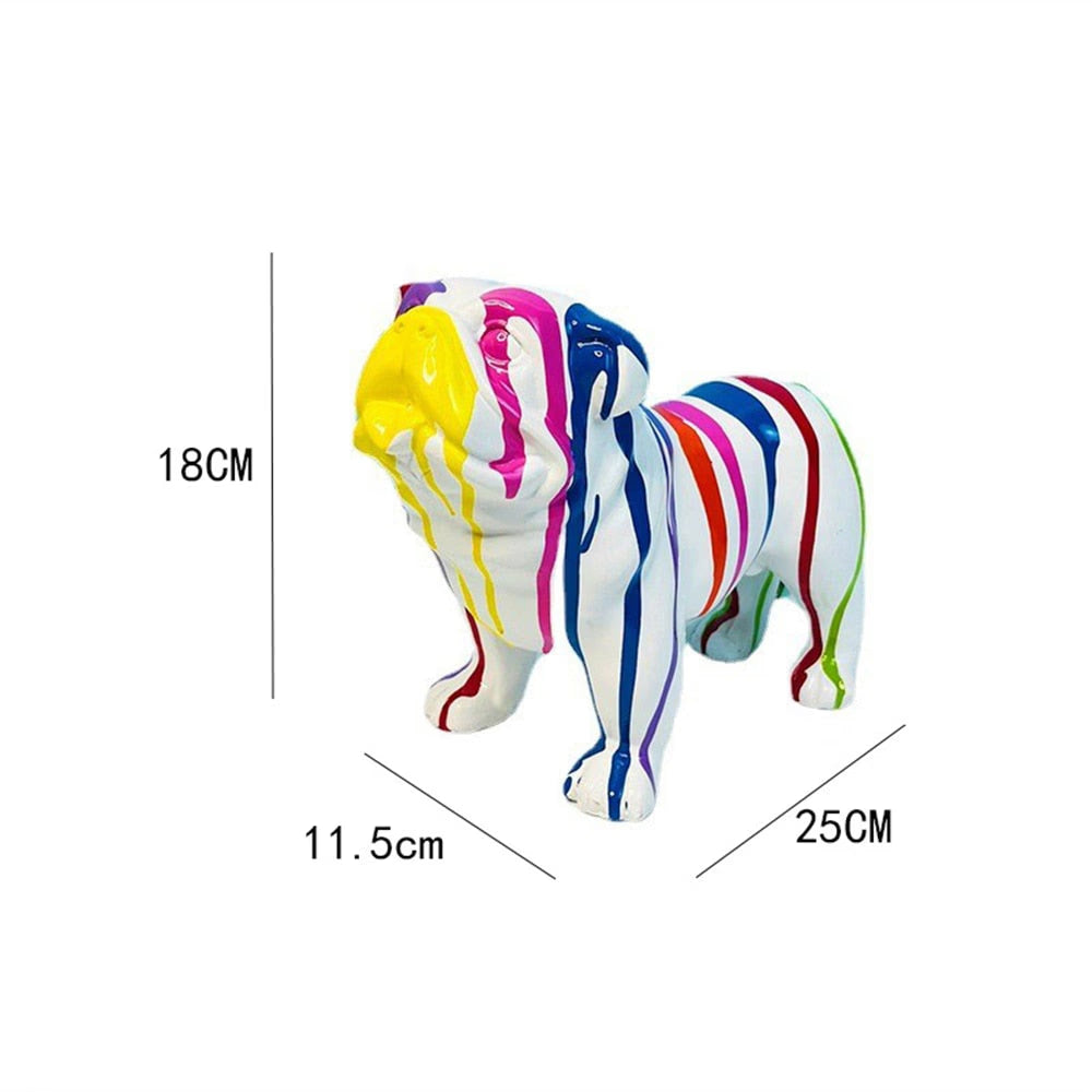 Art French Bulldog Resin Sculpture Figurine Statue Office Home Decoration Ornaments Desktop Decor Handmade Craft Modern Art acacuss
