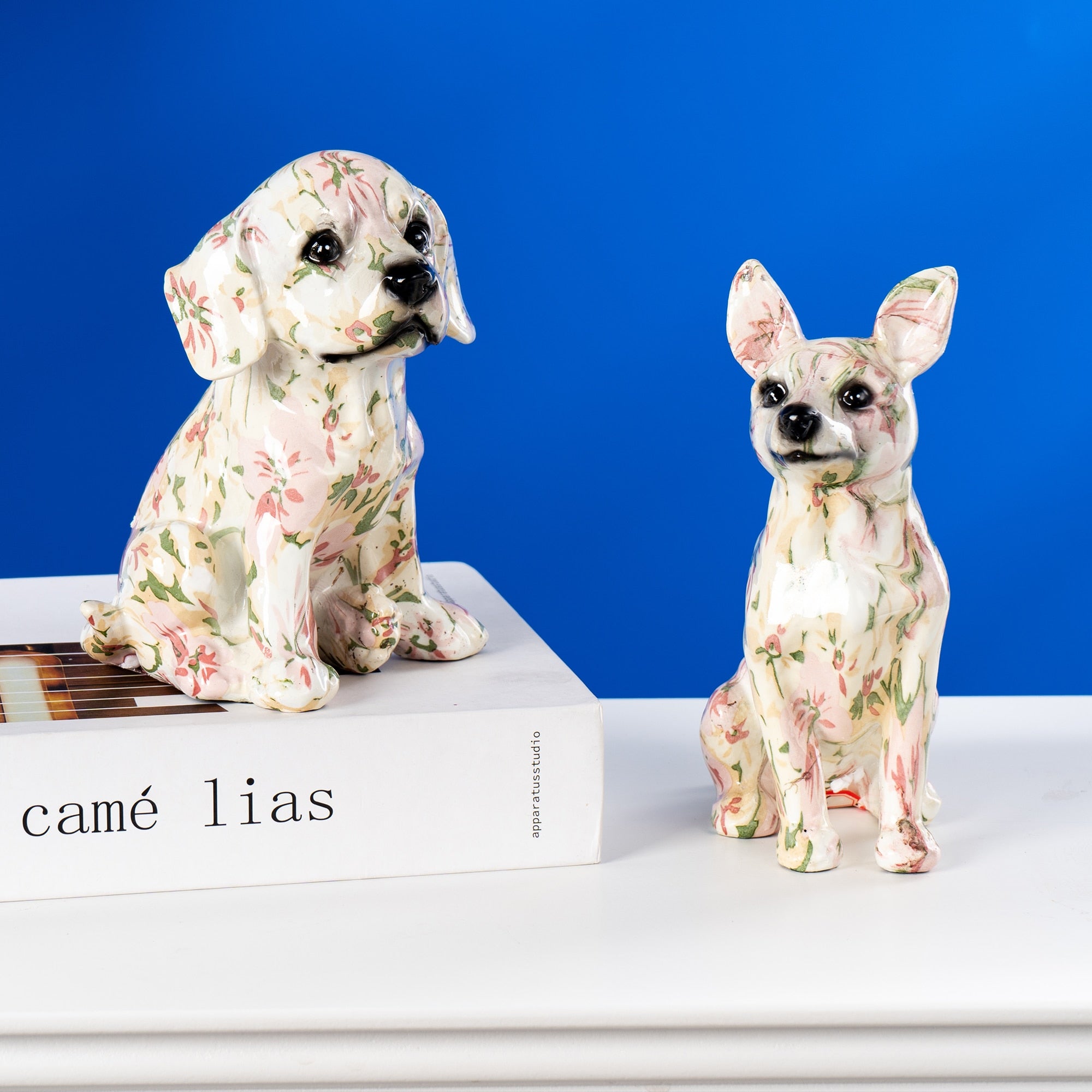 Art Graffiti  Creativity Modern Colorful Bigger Chihuahua Statue Wholesale Office Ornaments Printing Resin Dog Home Decor Crafts acacuss