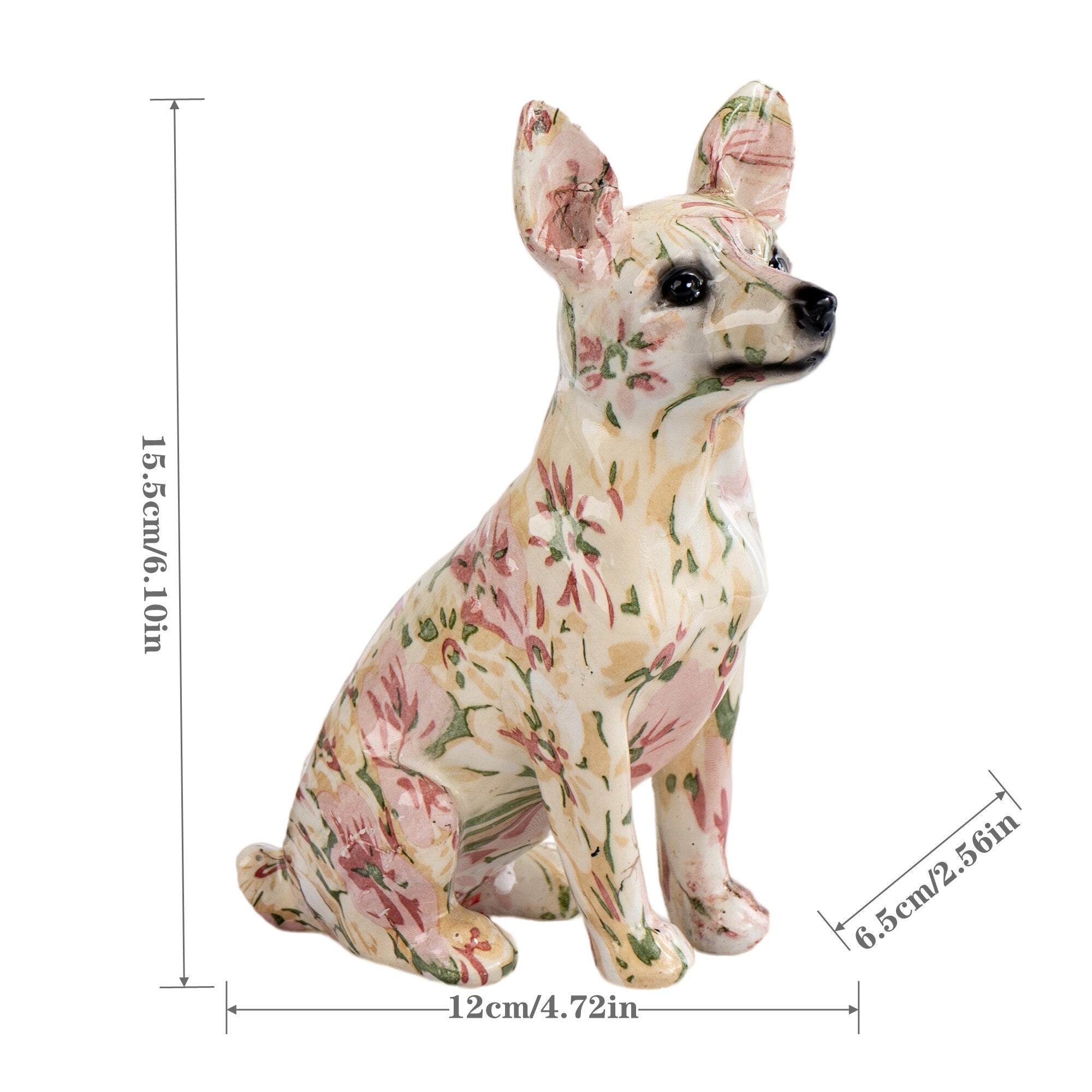 Art Graffiti  Creativity Modern Colorful Bigger Chihuahua Statue Wholesale Office Ornaments Printing Resin Dog Home Decor Crafts acacuss