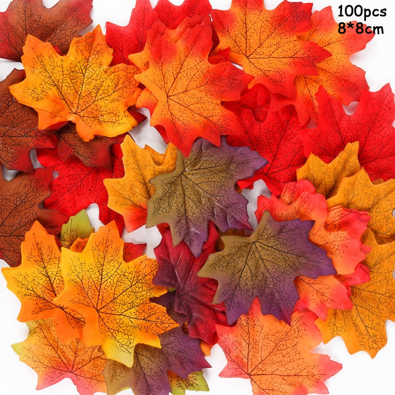 Artificial Maple Leaves Mini Pumpkin Pine Cones Acorns Thanksgiving Halloween Decoration Photography Props DIY Crafts acacuss