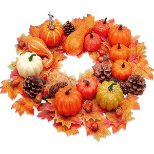 Artificial Maple Leaves Mini Pumpkin Pine Cones Acorns Thanksgiving Halloween Decoration Photography Props DIY Crafts acacuss