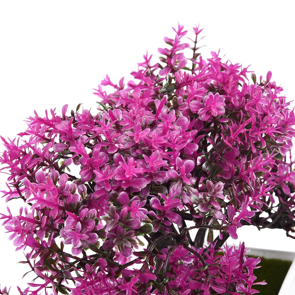 Artificial Plants Bonsai Small Tree Pot Fake Plant Flowers Potted Ornaments For Home Festival Wedding Decoration Accessories acacuss