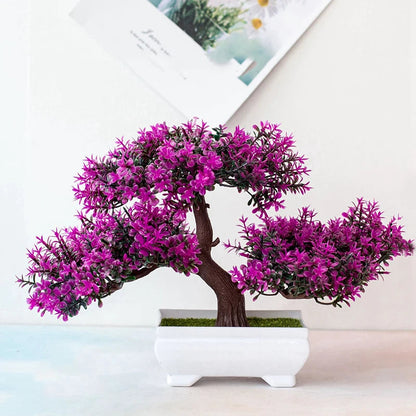 Artificial Plants Bonsai Small Tree Pot Fake Plant Flowers Potted Ornaments For Home Festival Wedding Decoration Accessories acacuss