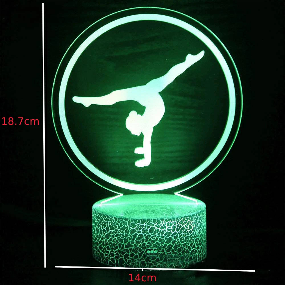 Artistic Gymnastics 3D Night Light for Room Decor USB Remote Control LED Optical Illusion 3D Lamp Kids Birthday Christmas Gift acacuss