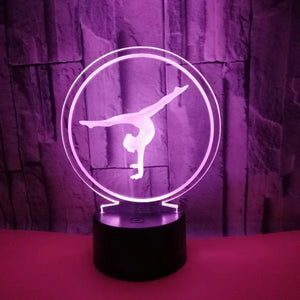 Artistic Gymnastics 3D Night Light for Room Decor USB Remote Control LED Optical Illusion 3D Lamp Kids Birthday Christmas Gift acacuss