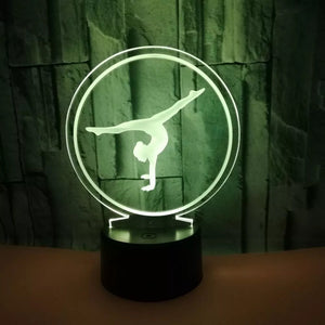 Artistic Gymnastics 3D Night Light for Room Decor USB Remote Control LED Optical Illusion 3D Lamp Kids Birthday Christmas Gift acacuss