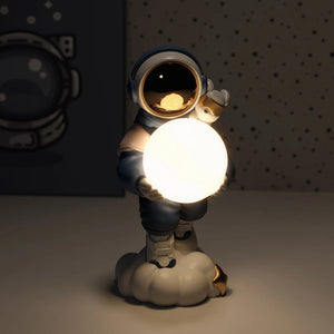 Astronaut Holding The Moon Night Light Ornament Sculpture Home Decoration Desktop Statuette Accessories Figurines for Interior acacuss