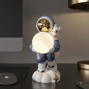 Astronaut Holding The Moon Night Light Ornament Sculpture Home Decoration Desktop Statuette Accessories Figurines for Interior acacuss