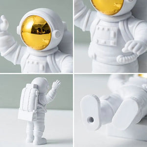Astronaut Ornament Yellow Moon Ambient Light Office Wine Cooler Decorations Modern Astronaut Desktop Ornaments Modeling acacuss
