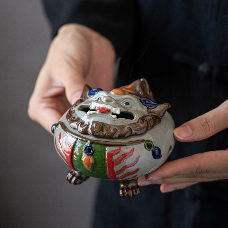 Auspicious Animal Plate Incense Burner Ceramic Tea Table Agarwood Sandalwood Aromatherapy Stove Lucky Zen Censer Burner Ornament acacuss