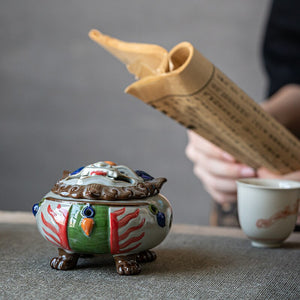 Auspicious Animal Plate Incense Burner Ceramic Tea Table Agarwood Sandalwood Aromatherapy Stove Lucky Zen Censer Burner Ornament acacuss