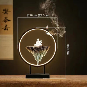 Backflow Incense Burner Household Led Light Ring Living Room Ceramic Melting Candle Burner Holder Creative Chinese Home Decor acacuss