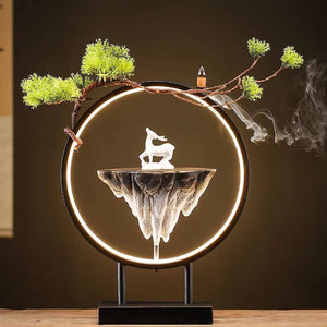 Backflow Incense Burner Household Led Light Ring Living Room Ceramic Melting Candle Burner Holder Creative Chinese Home Decor acacuss