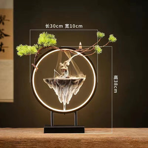 Backflow Incense Burner Household Led Light Ring Living Room Ceramic Melting Candle Burner Holder Creative Chinese Home Decor acacuss