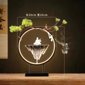 Backflow Incense Burner Household Led Light Ring Living Room Ceramic Melting Candle Burner Holder Creative Chinese Home Decor acacuss