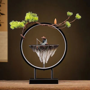 Backflow Incense Burner Household Led Light Ring Living Room Ceramic Melting Candle Burner Holder Creative Chinese Home Decor acacuss
