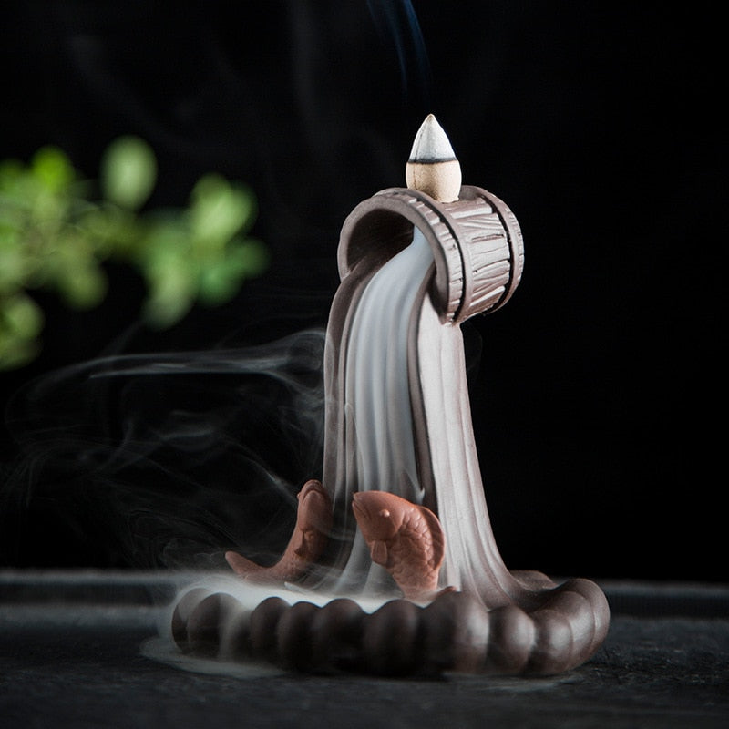 Backflow Incense Burner Mountain Smoke Waterfall  Cone Incense Censer Living Room Decoration Aromatherapy Fountain Censer acacuss