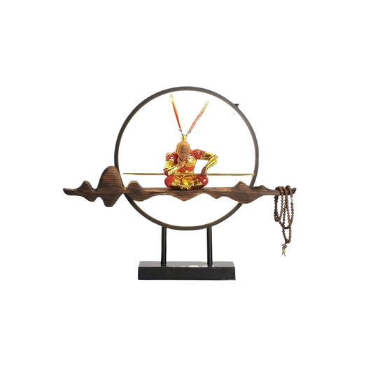 Backflow holder for incense sticks - Chinese Zen Monkey King acacuss