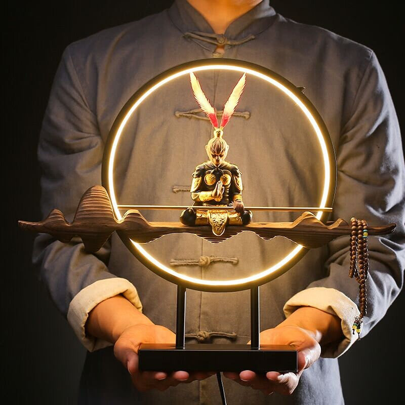 Backflow holder for incense sticks - Chinese Zen Monkey King acacuss