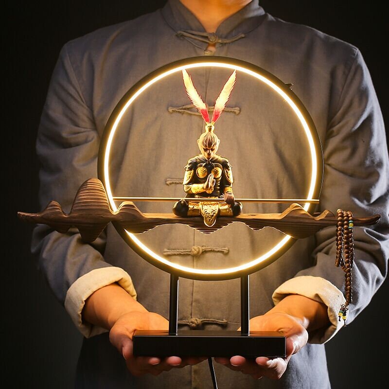 Backflow holder for incense sticks - Chinese Zen Monkey King acacuss