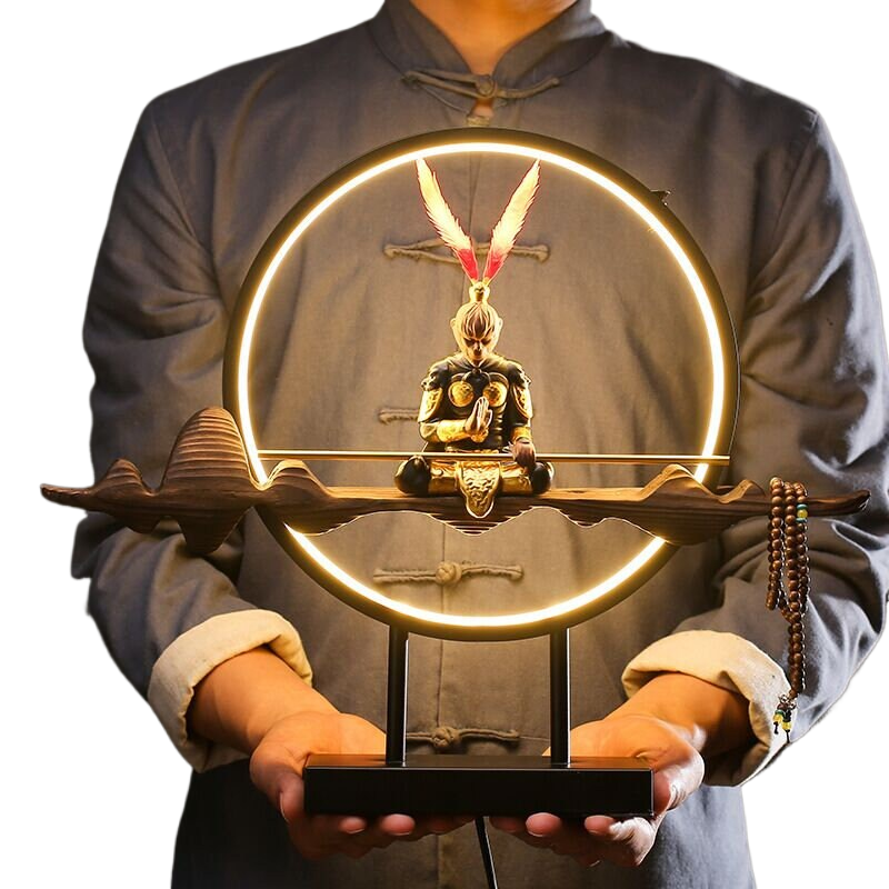 Backflow holder for incense sticks - Chinese Zen Monkey King acacuss