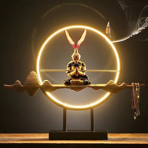 Backflow holder for incense sticks - Chinese Zen Monkey King acacuss