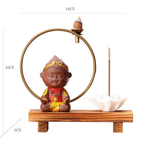Backflow incense holder burner Chinese Style Led Light Ring Living Room Porch Zen Home acacuss