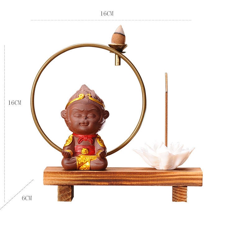 Backflow incense holder burner Chinese Style Led Light Ring Living Room Porch Zen Home acacuss