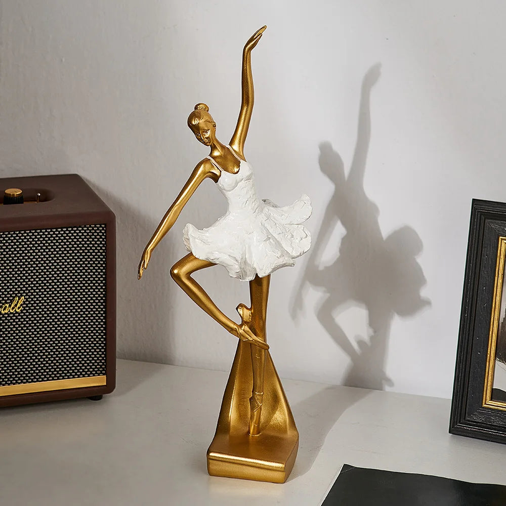 Ballet Dancer Figurine Nordic-style Desktop Decoration Modern Home Accessories Light Luxury Art Office Wine Cabinet Decoration acacuss