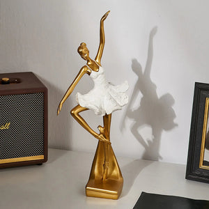 Ballet Dancer Figurine Nordic-style Desktop Decoration Modern Home Accessories Light Luxury Art Office Wine Cabinet Decoration acacuss