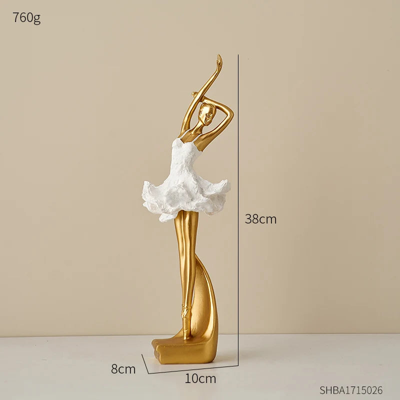 Ballet Dancer Figurine Nordic-style Desktop Decoration Modern Home Accessories Light Luxury Art Office Wine Cabinet Decoration acacuss