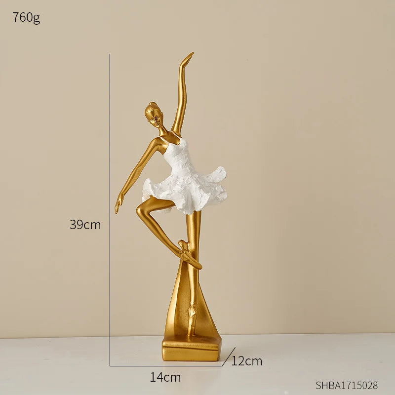 Ballet Dancer Figurine Nordic-style Desktop Decoration Modern Home Accessories Light Luxury Art Office Wine Cabinet Decoration acacuss