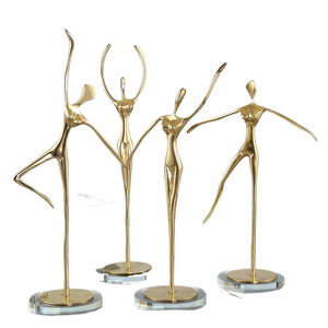 Ballet Girl Statue Advanced Metal Abstract Character Statue Dance Sculpture Home Decoration Birthday Party Souvenir Gifts acacuss