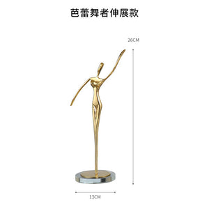 Ballet Girl Statue Advanced Metal Abstract Character Statue Dance Sculpture Home Decoration Birthday Party Souvenir Gifts acacuss
