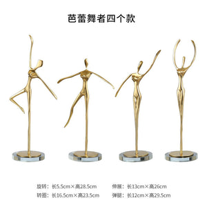 Ballet Girl Statue Advanced Metal Abstract Character Statue Dance Sculpture Home Decoration Birthday Party Souvenir Gifts acacuss