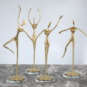 Ballet Girl Statue Advanced Metal Abstract Character Statue Dance Sculpture Home Decoration Birthday Party Souvenir Gifts acacuss