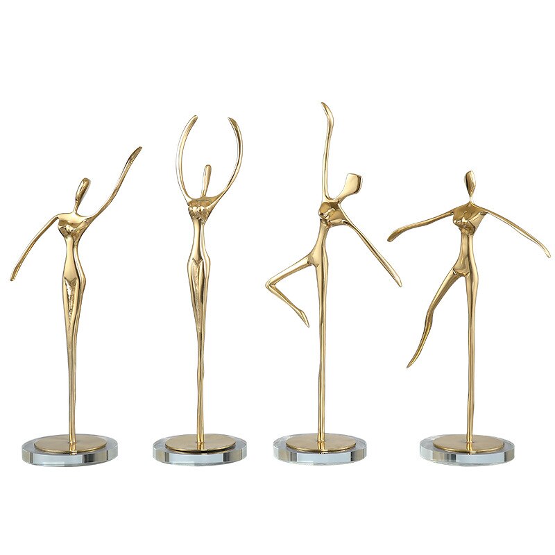 Ballet Girl Statue Advanced Metal Abstract Character Statue Dance Sculpture Home Decoration Birthday Party Souvenir Gifts acacuss