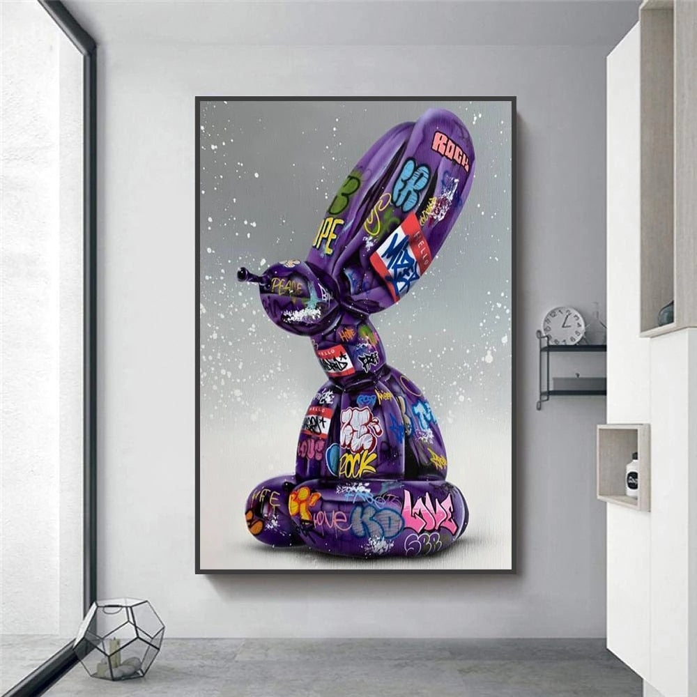 Balloon Dog Graffiti Canvas Painting Nordic Pop Style Decorative Poster Living Room Wall Art Prints Modern Home Decor Aesthetic acacuss