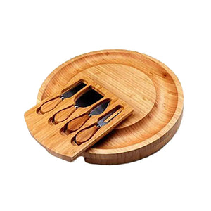 Bamboo Cheese Board Set With Cheese Knife Portable Outdoor Dinner Plates Hotel Restaurant Decoration Accessories Bread Tray set acacuss