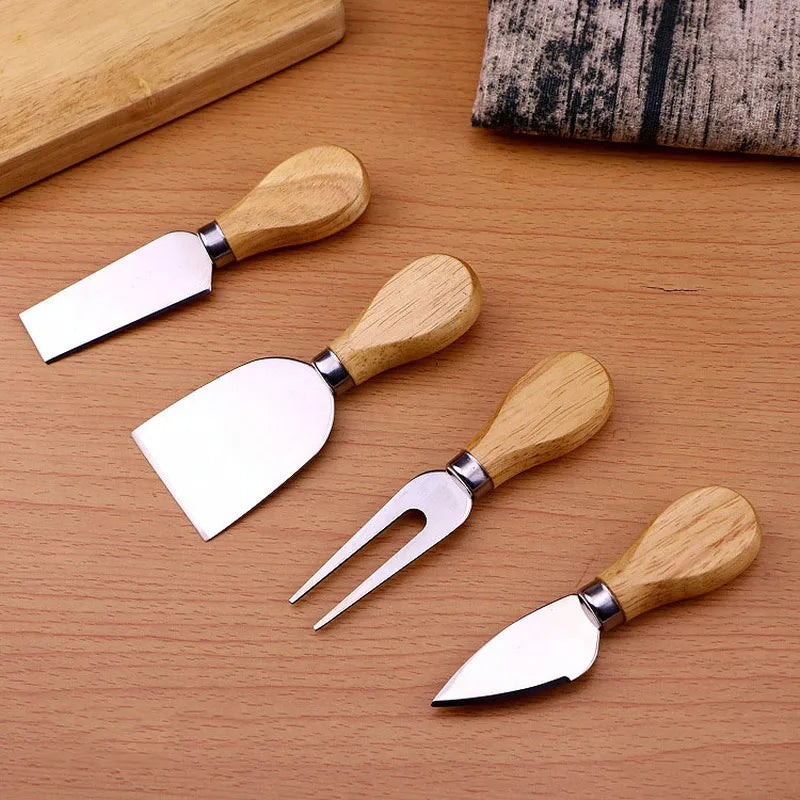 Bamboo Cheese Board Set With Cheese Knife Portable Outdoor Dinner Plates Hotel Restaurant Decoration Accessories Bread Tray set acacuss