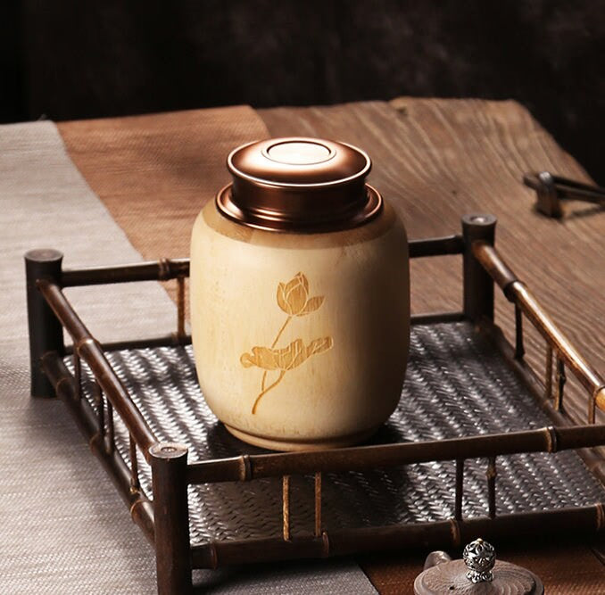 Bamboo Kitchen Vintage Storage cookie & Sugar jar acacuss